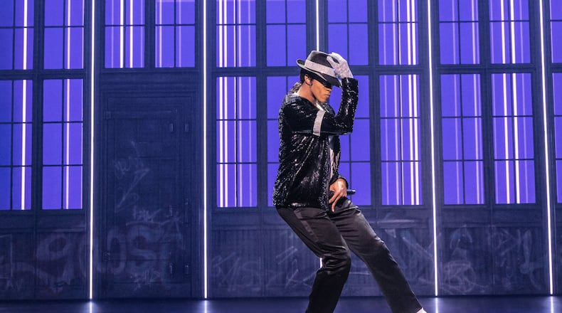 Jordan Markus is Michael Jackson in the Broadway tour of MJ. Photo by Matthew Murphy.