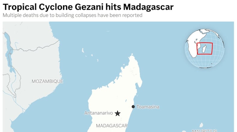 A map showing Madagascar. (AP Digital Embed)