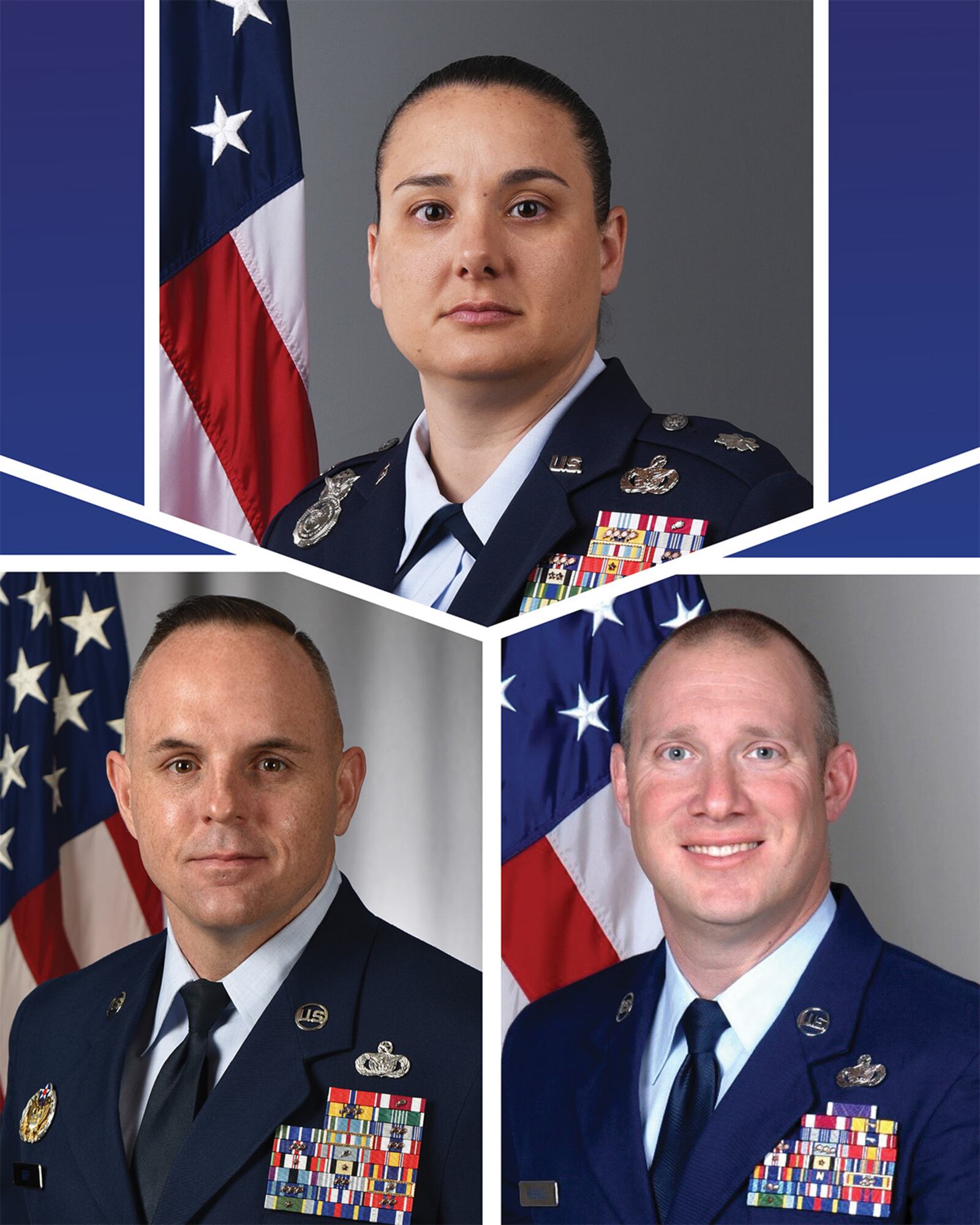 Lt. Col. Nicole Schatz, Senior Master Sgt. Chad Goff and Senior Master Sgt. Benjamin Seekell
88th Security Forces Squadron