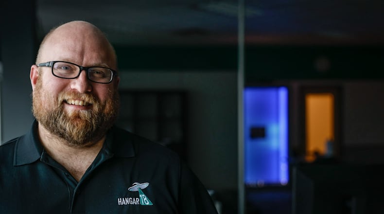 Matt Jacobsen is the director of Air Force software factory at Hangar 18 in RIverside. JIM NOELKER/STAFF