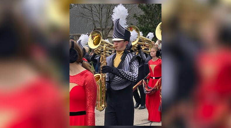 Centerville High School senior Carter Vallone, a member of the Centerville Jazz Band, has been selected to march with the Bands of America Honor Band in the 2022 Rose Parade in Pasadena, Calif. New Year’s Day. CONTRIBUTED