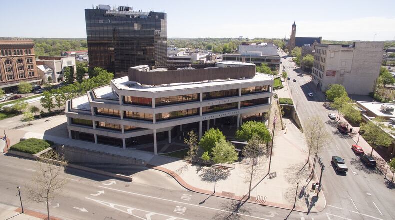 Aerial view of Springfield City Hall on April 24, 2017. TY GREENLEES/STAFF