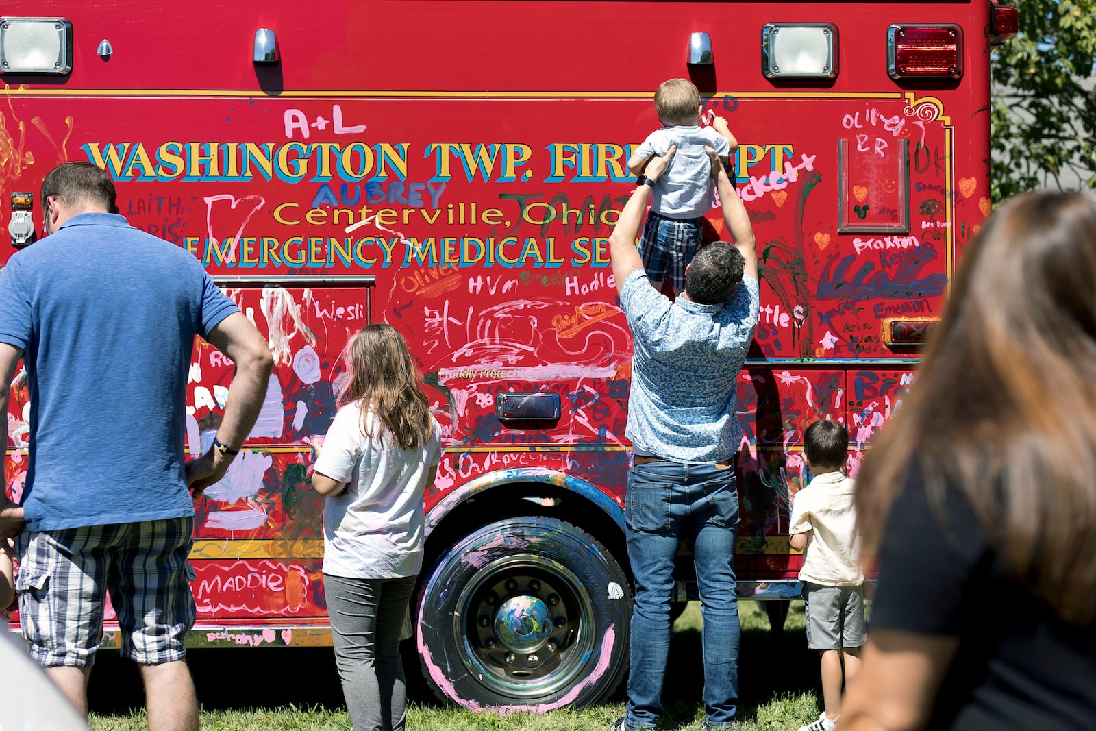 Area residents check out a Washington Twp. Fire Department ambulance at Washington Twp.'s annual Cruise-In to the Ice Cream Social Sunday, Aug. 13, 2023. The next installment of the longtime community event is set for 11 a.m. to 3 p.m. Sunday, Aug. 10, at the Washington Twp. RecPlex, 895 Miamisburg-Centerville Road. CONTRIBUTED