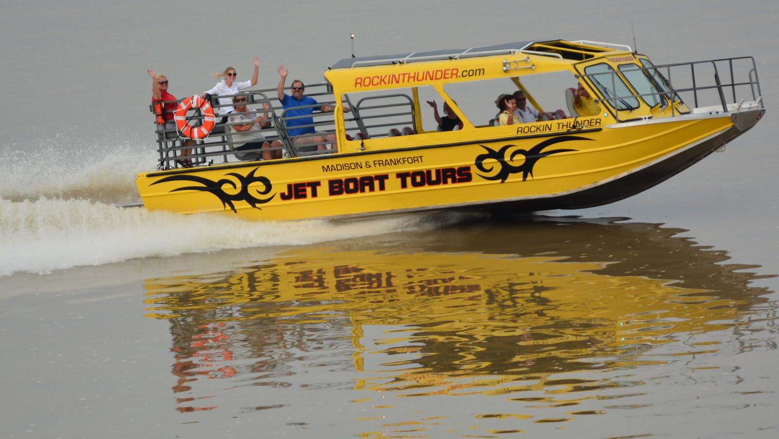 Get ready for lively fun on the Kentucky River with Rockinâ Thunder Jet Boat Tours. (Rockinâ Thunder Jet Boat Tours)