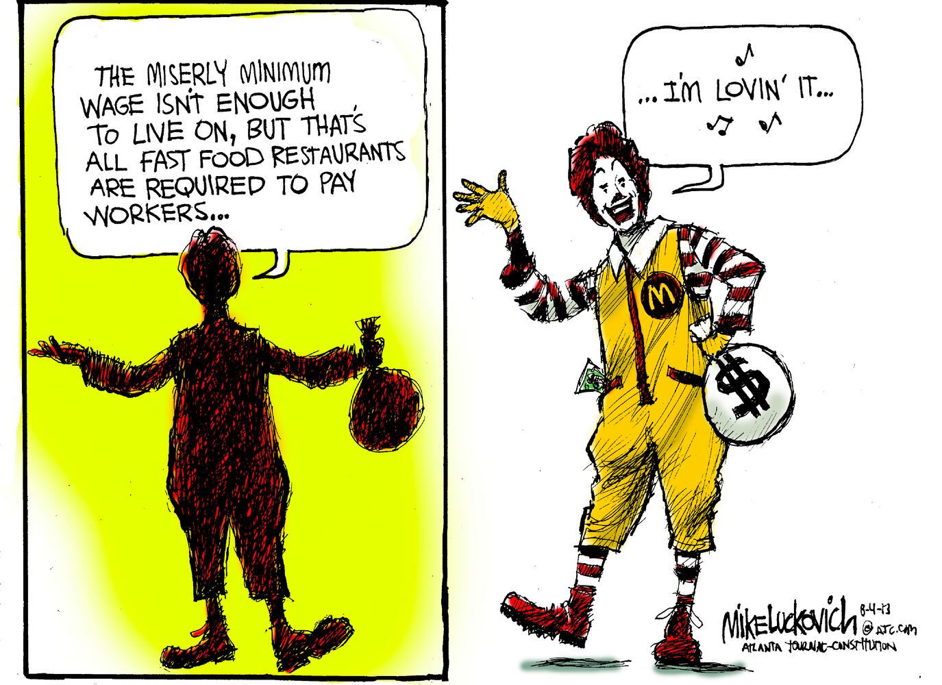 Luckovich: Fast-food wages