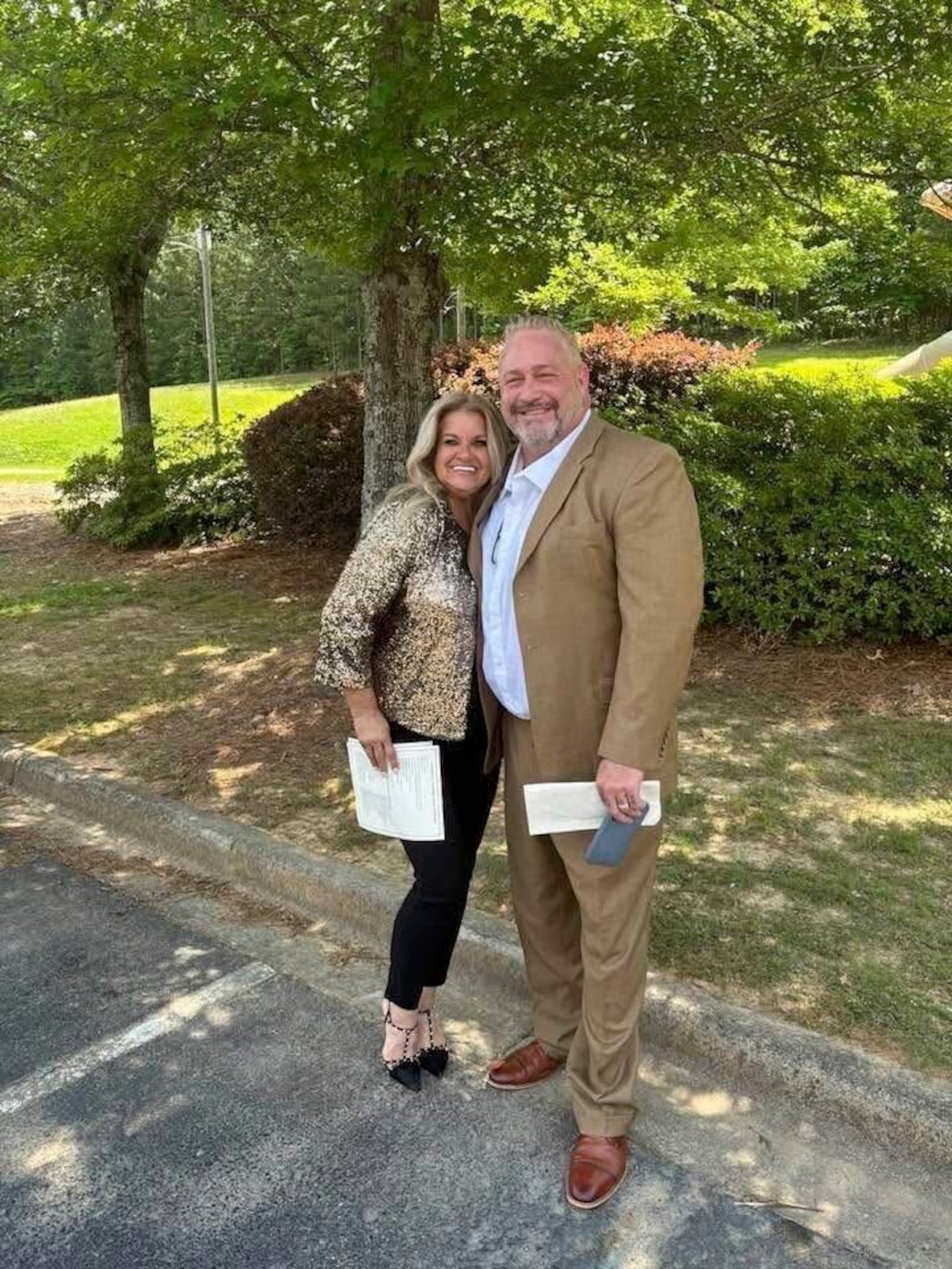 This undated photo shows Sandra Lee Reeder and her husband, Phillip Reeder, who was killed on August 4, 2024 after a police officer restrained Phillip Reeder by pressing a knee to his neck. (Mike Wukela via the AP)