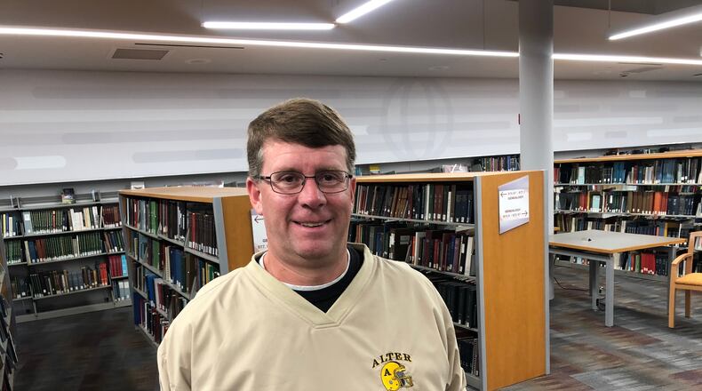 Dayton area resident shared stories of survival as part of the Dayton Strong Storytelling Sessions recorded at the Dayton Metro Library.  Thomas Alig is pictured.  Alig's son, nieces an a nephew were in the Oregon District the night of the mass shooting that claimed nine lives.