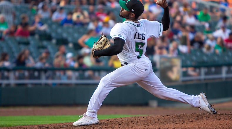 JC Keys stepped into the starting role Thursday for the Dragons and pitched five scoreless innings and allowed two hits and three walks to Lake County. Jeff Gilbert/CONTRIBUTED