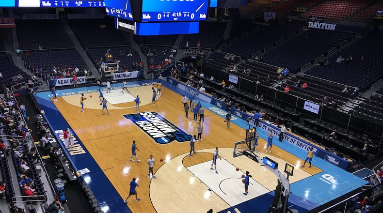 First Four practice on Monday, March 12, 2018, at UD Arena in Dayton.