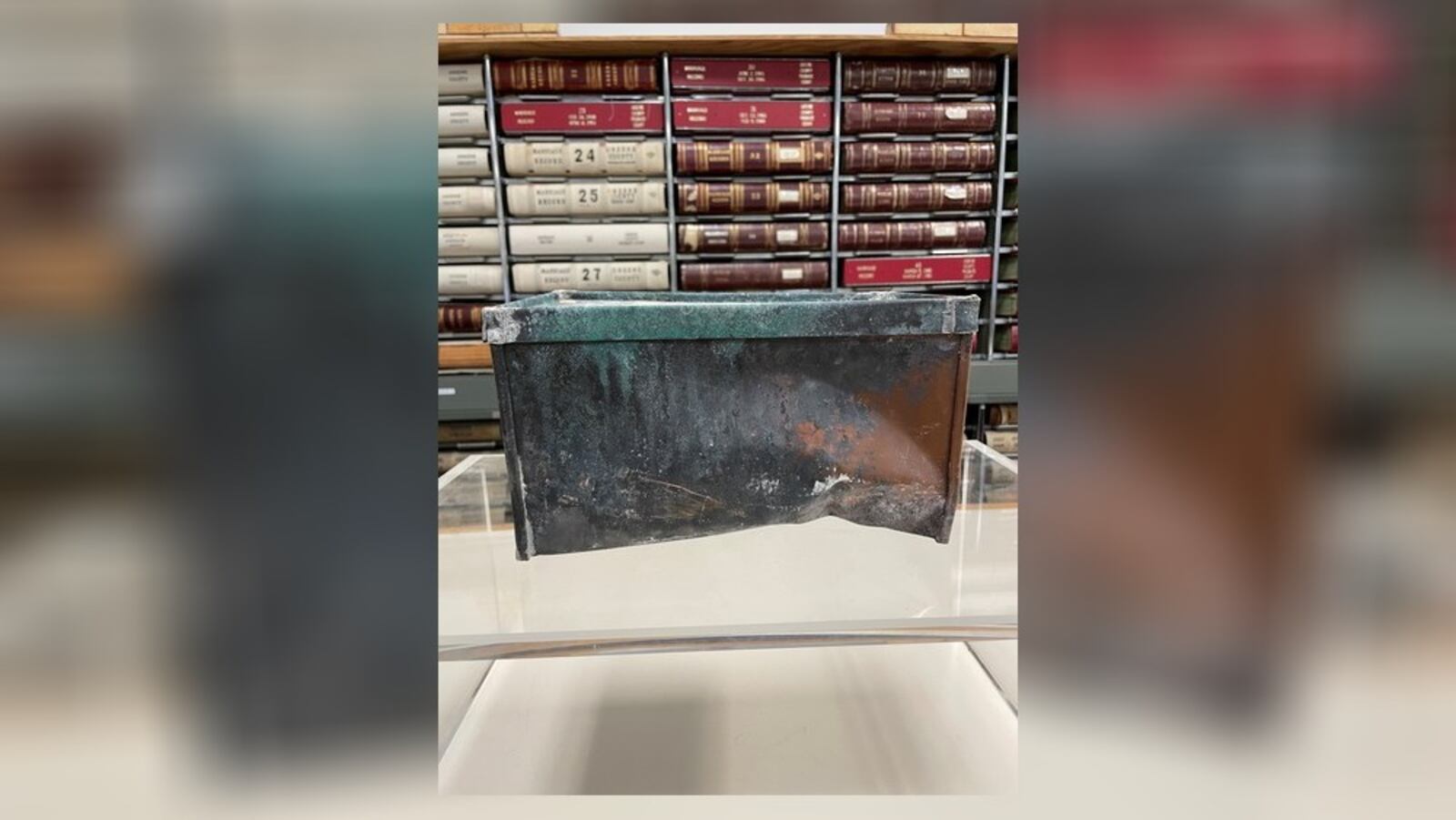A time capsule dated 1915 discovered in the former Jefferson Twp. Centralized School, now held by the Greene County Archives. CONTRIBUTED