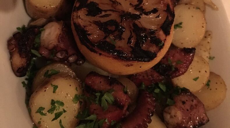 The grilled octopus starter ($11) at Nibbles. Contributed photo by Alexis Larsen