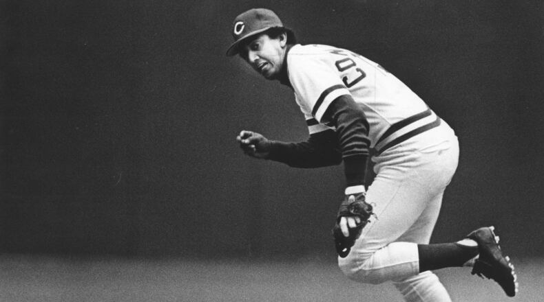 Cincinnati Reds shortstop Dave Concepcion chases a ground ball during a 1983 game. FILE PHOTO