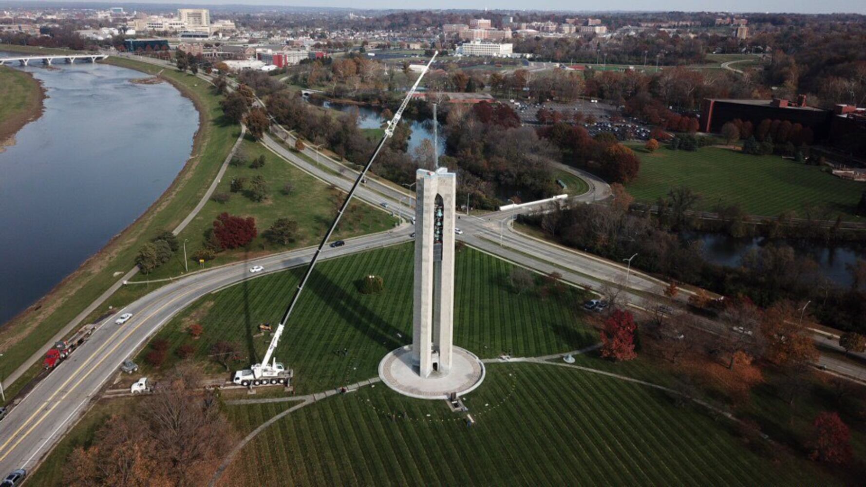 Carillon Park Tree of Light construction underway