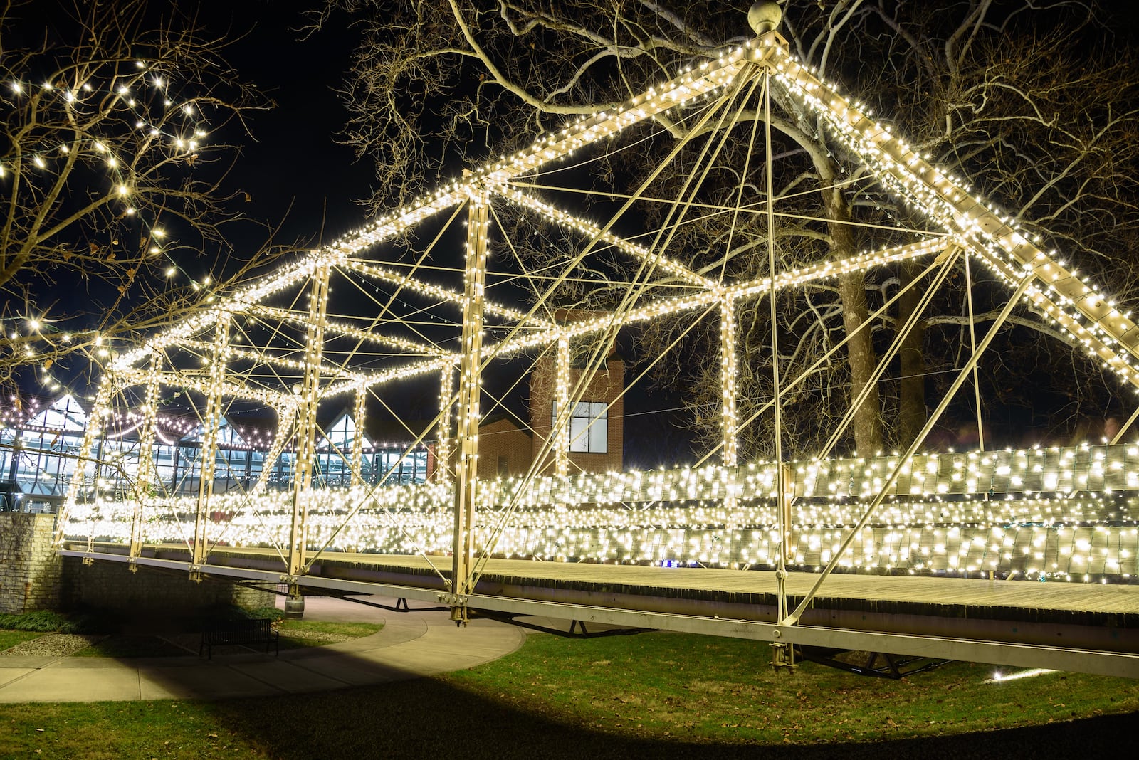 Carillon Historical Park, a 65-acre open-air history museum in Dayton is decked out in holiday lights for its annual A Carillon Christmas event. This photo was taken in 2022. TOM GILLIAM/CONTRIBUTING PHOTOGRAPHER