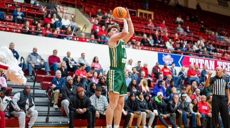 Wright State's Alex Huibregtse shoots a 3-pointer earlier this season vs. Detroit Mercy. Wright State Athletics photo