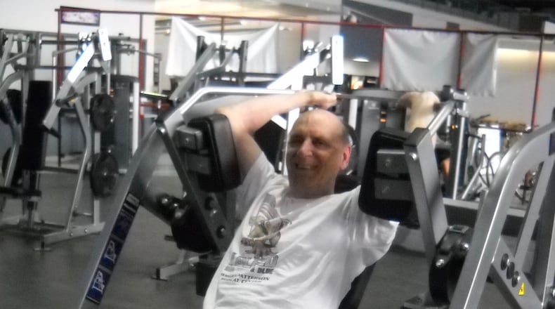 The first step on the Pullover Machine is to position upper arms on pads. CONTRIBUTED PHOTO