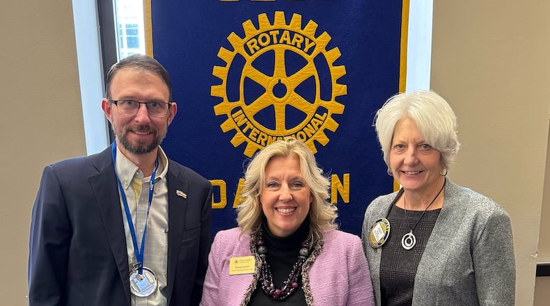 The Rotary Club of Dayton Foundation awarded a $3,000 Impact Grant to Graceworks to support their efforts to promote wellness and dignity among seniors and those with developmental disabilities. This grant will fund an outdoor gathering space for adults with developmental and intellectual disabilities in the Dayton Day Program, a service of Enhanced Living. Foundation Trustee Scott Kayser presented the check to Dana Lynch of Graceworks with Rotarian and Graceworks President & CEO Judy Budi. CONTRIBUTED