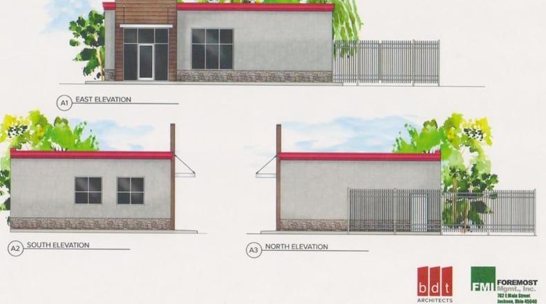 Initial proposed designs of a “Strawberry Fields” pot dispensary planned for 333 Wayne Ave. CONTRIBUTED