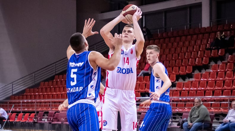 Dayton recruit Vasilije Erceg with Vojvodina U-19 in Serbia. Photo by Nikola Vuruna