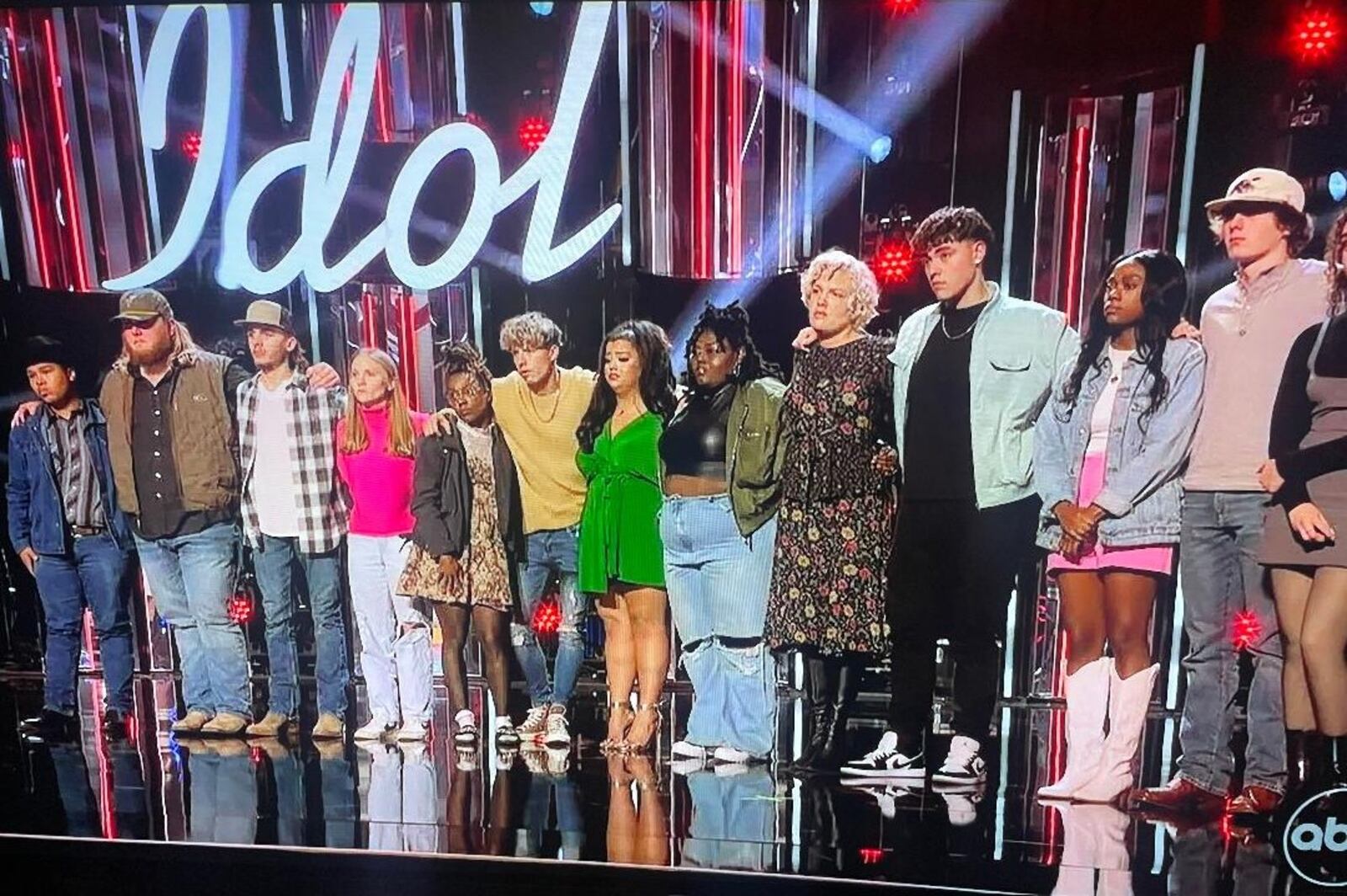 Centerville High School graduate Micaela McCall (fifth from right) advances as part of the Top 56 on Season 22 of "American Idol." PHOTO BY RUSSELL FLORENCE JR