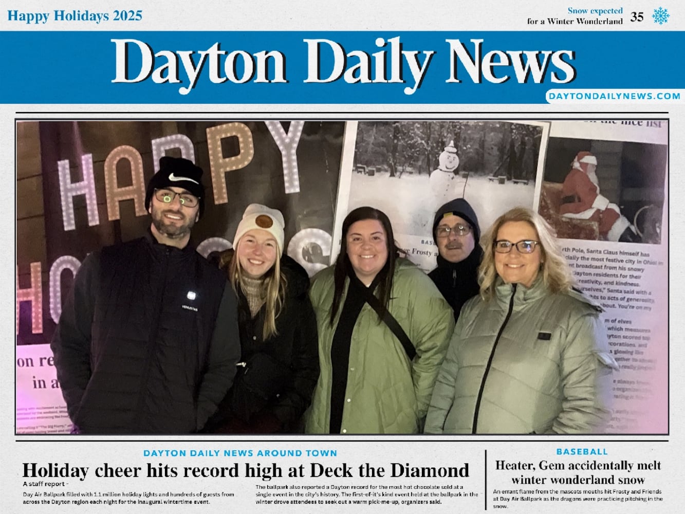 "Front Page News" photobooth at Deck the Diamond