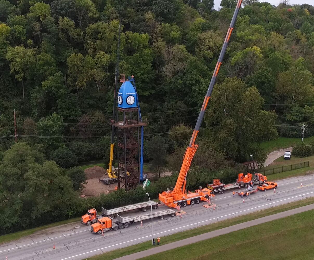 Iconic Dayton clock visible from I-75 again