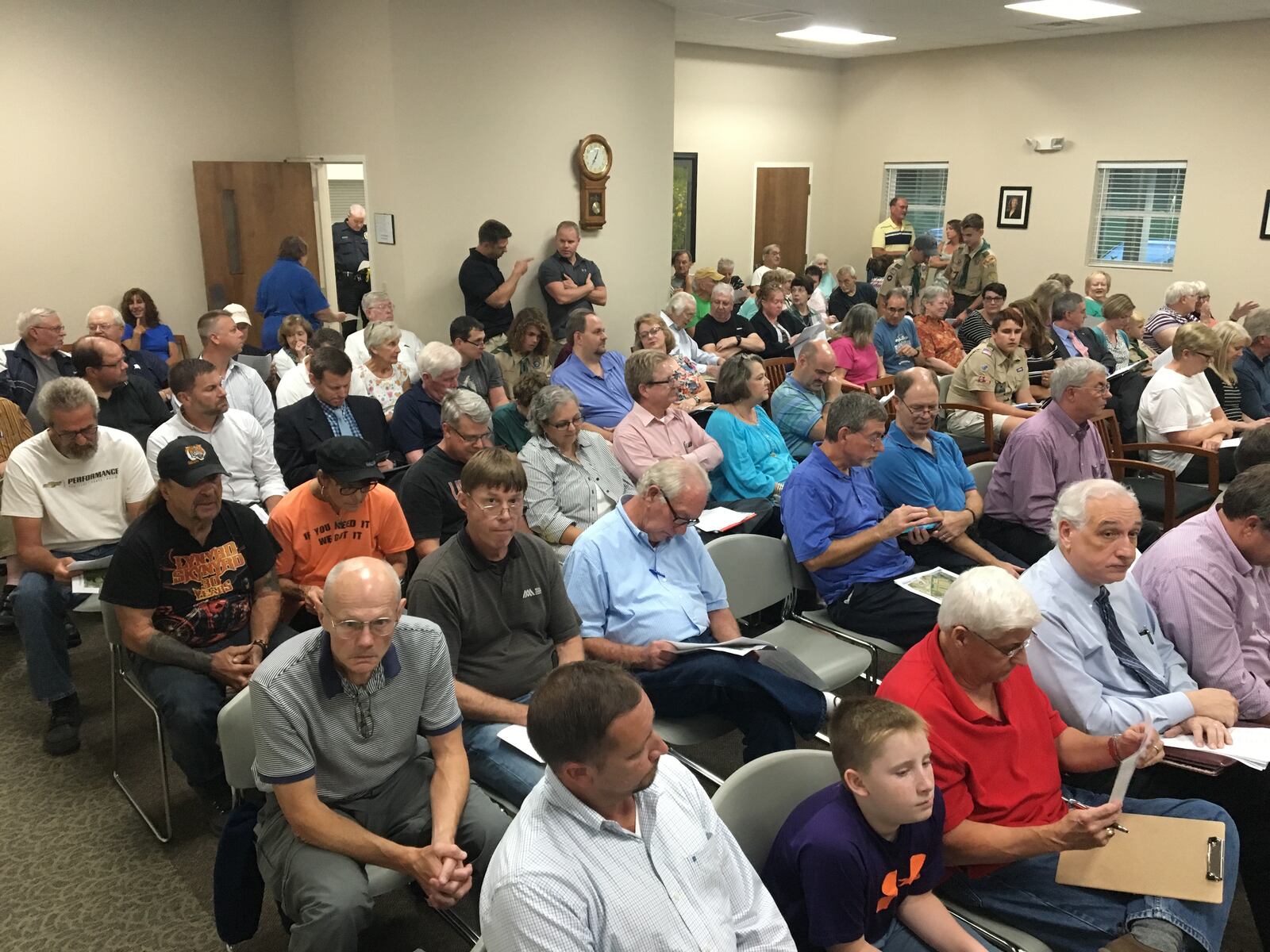 PHOTO: Residents turned out to Tuesday night's Sugarcreek Twp. Zoning Board meeting. (Mike Burianek/Staff)