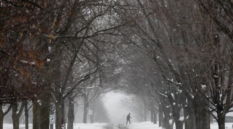 A winter storm created a canopy of snow along Lincoln Park Blvd. in Kettering Wednesday. STAFF / LISA POWELL