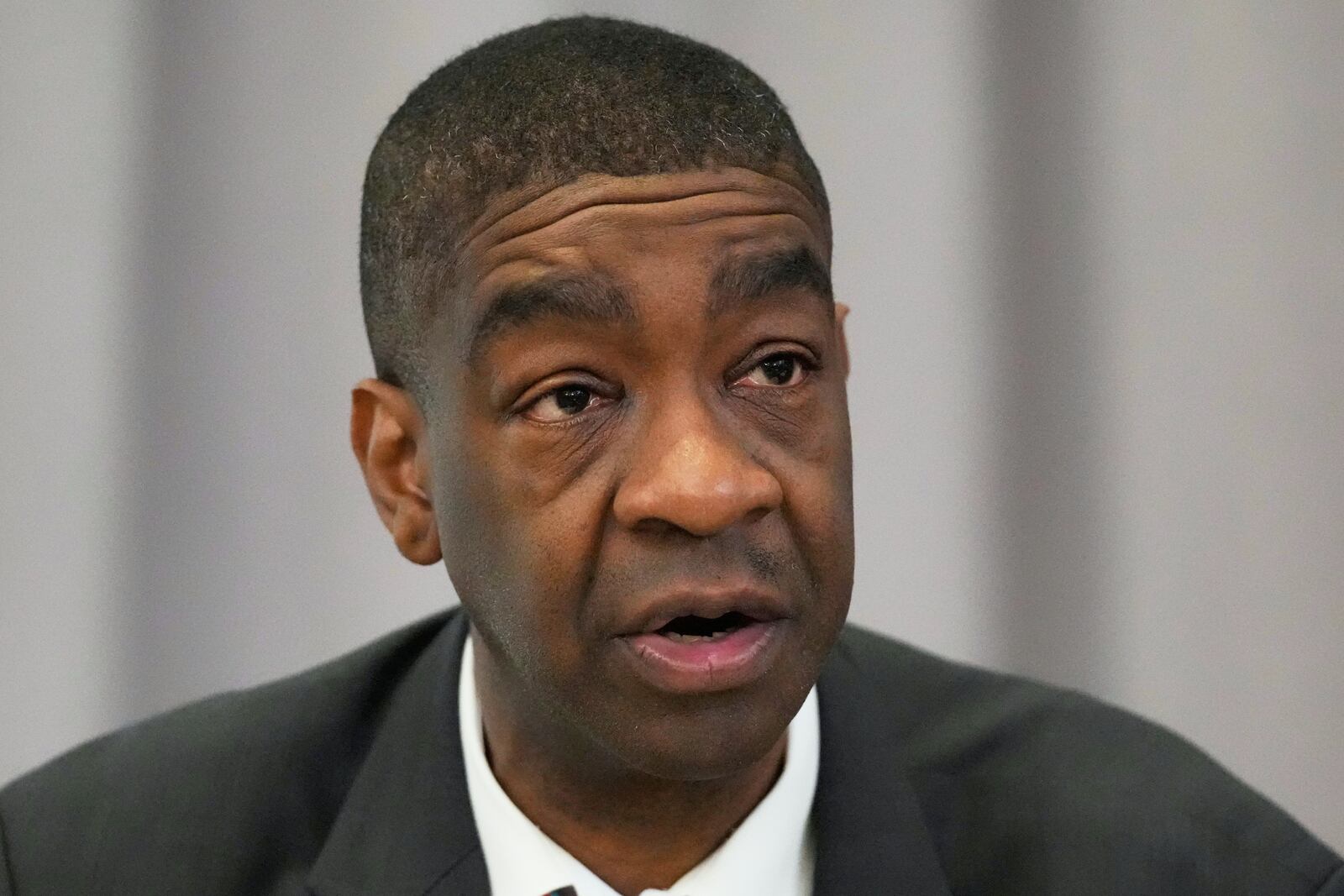 Commissioner Thomas Hicks speaks during the U.S. Election Assistance Commission Standards Board in-person public meeting, Thursday, April 24, 2025, in Charlotte, N.C. (AP Photo/Chris Carlson)
