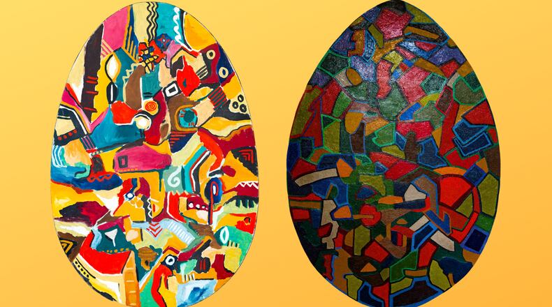 Artist Aka Pereyma, who lived in Troy much of her life, was best known for her delicate Ukrainian Eggs. What’s less known?  Throughout her lifetime she also created folk art in a wide variety of other mediums – metal sculptures and oil paintings; needlework and woodblock prints; ceramics and drawings. All of them are imbued with her love of her native Ukraine and all are represented in the colorful DAI show. CONTRIBUTED