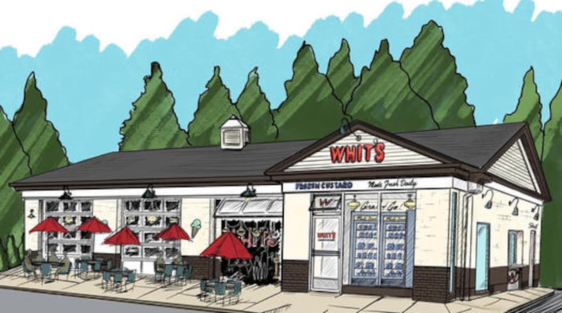 Whit’s Frozen Custard franchise operator Jeffrey Neace said he hopes the Ohio 48 site on the north end of Centerville’s Uptown district will open in late fall. CONTRIBUTED.