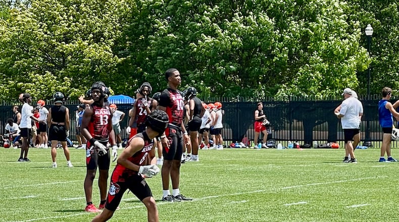 Trotwood-Madison QB Timothy Carpenter (10) at Ohio State 7 on 7 in Columbus June 2022