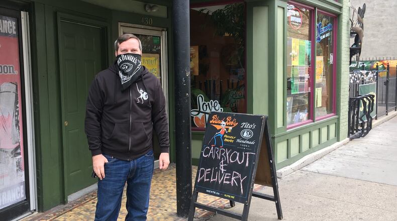 Andy Rowe is the assistant general manager at Blind Bob’s in the Oregon District. He is grateful for Ohio’s proactive response to the threat of the coronavirus. STAFF/BONNIE MEIBERS