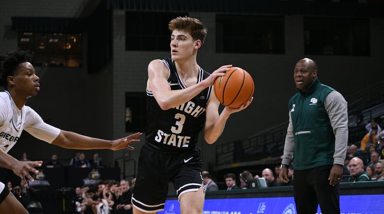 Wright State's Alex Huibregtse, shown in game earlier this season, scored 24 points in Sunday's loss at Purdue Fort Wayne. Wright State Athletics