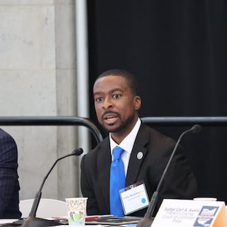 Ohio State Rep. Willis Blackshear, Jr., D-Dayton, speaks at the Ohio House Democrats' Gun Violence Prevention Summit on Feb. 16, 2024.