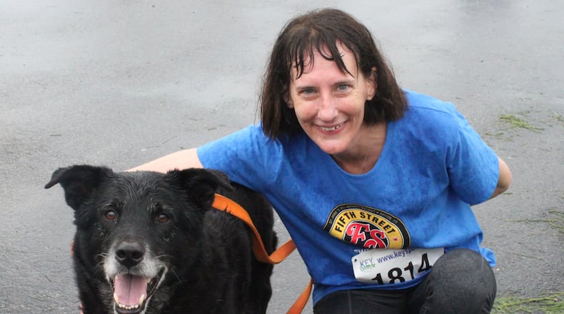 Peggy Lindsey came up from Georgia to run in this year's Furry Skurry with her dog Gordie. Gordie was adopted at Furry Skurry 11 years ago and they are still a perfect match! CONTRIBUTED BY JESSICA GARRINGER