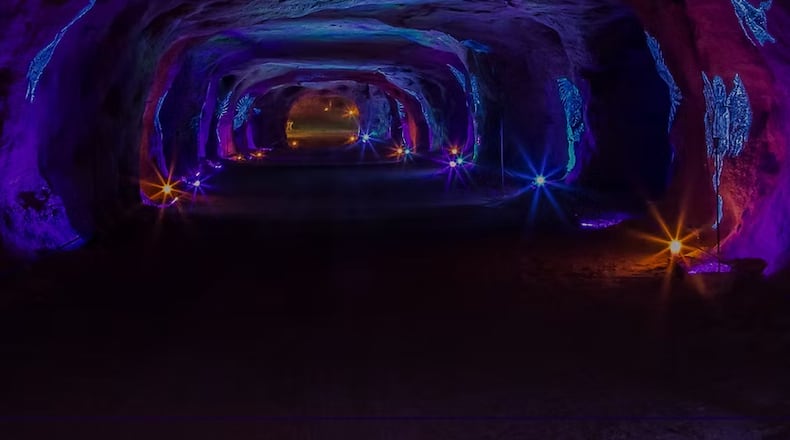 The Christmas Cave in Scioto County, Ohio sees guests exploring multiple tunnels and caverns filled with festive decorations. WHITE GRAVEL MINES/WEBSITE/CONTRIBUTED