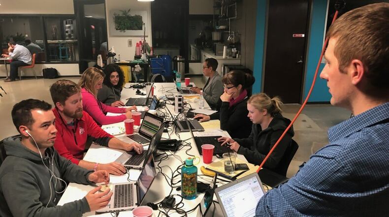 Real-time collaboration enabled Air Force professionals to award more than 160 contracts to small businesses in five business days. The Pro-Bowl Sprint gathered all the necessary expertise into one room, including the evaluators, contracting officers and financial specialists and was the third in a series of exercises aimed at streamlining the award process to make it simpler for small businesses to work with the Air Force. (U.S. Air Force photo/Kristina Croake)