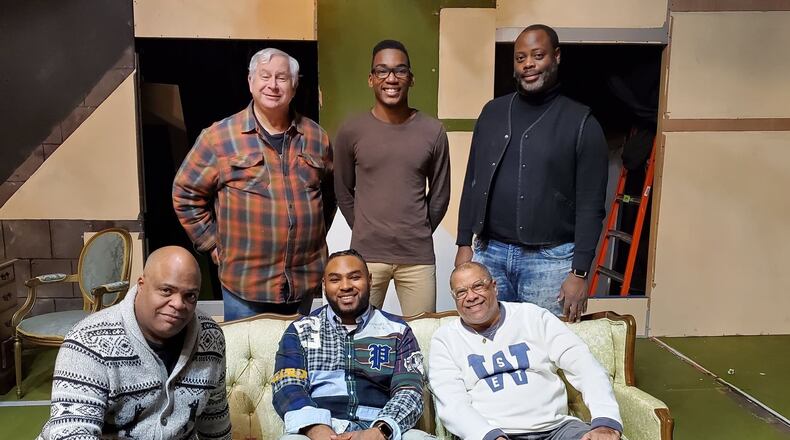 (Back row, left to right) Saul Caplan (Branch Rickey), Robert Culpepper (Clancy Hope), Edward Hill (Paul Robeson), (front row, left to right) Robert-Wayne Waldron (Joe Louis), Shaun Diggs (Jackie Robinson), and Franklin Johnson (Bill “Bojangles” Robinson) comprise the cast of the Dayton Theatre Guild’s production of “Mr. Rickey Calls a Meeting” slated Jan. 24-Feb. 9. CRAIG ROBERTS/CONTRIBUTED
