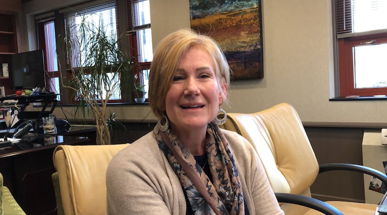 Dayton City Manager Shelley Dickstein discusses measures the city is taking to thwart contracting fraud. LYNN HULSEY/Staff photo