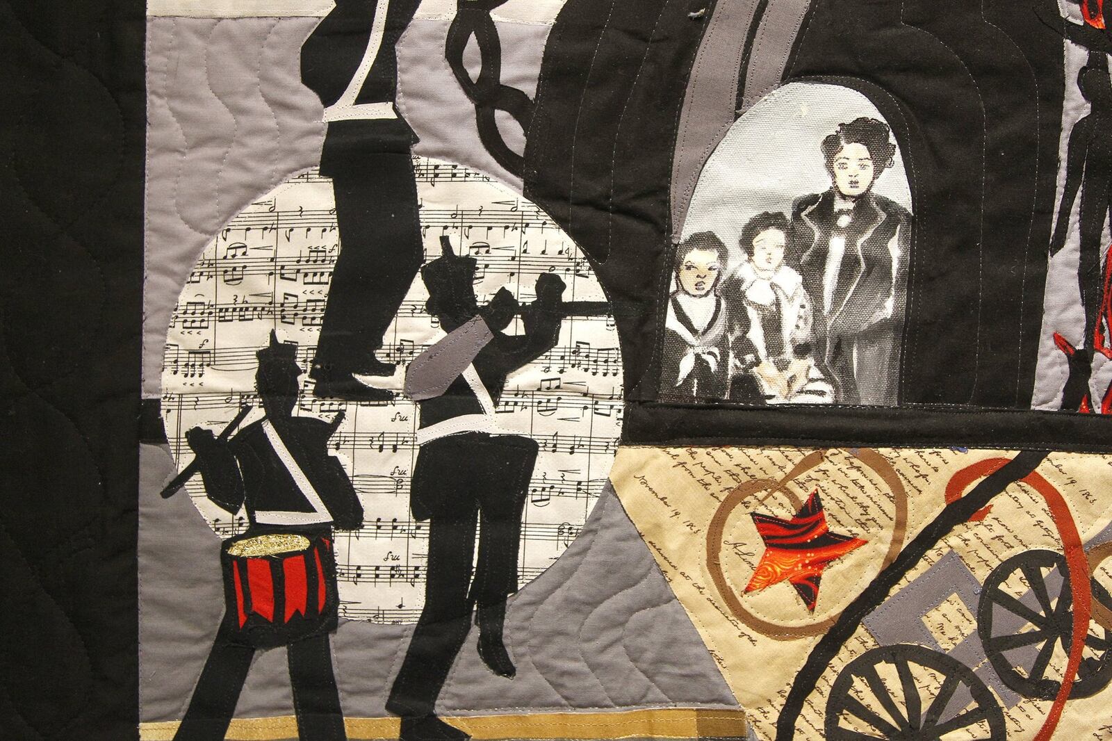 A detail from a quilt entitled “Colonel Charles Young Homecoming Quilt by Viola Burley Leak. “Yours For Race and Country: Reflections on the Life of Colonel Charles Young,” an exhibition at the National Afro-American Museum & Cultural Center in Wilberforce, tells the story of military trailblazer, Col. Charles Young. LISA POWELL / STAFF
