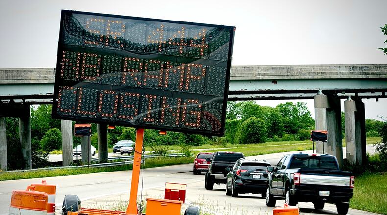 The Ohio 4 ramp north to Valley Pike/Ohio 444 will be closed from May 20 until sometime in September, according to the Ohio Department of Transportation. MARSHALL GORBY / STAFF