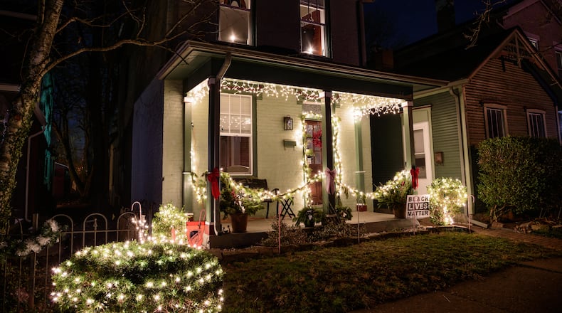 The Homebound for the Holidays Neighborhood Lights & Display contest features decorated homes in the Huffman Historic Area, St. Anne's Hill Historic District and the Oregon Historic District. Voting categories for the displays are: Traditional, Clark Griswold, Santa Land & Festive Fun. Voting for favorite displays is open until Jan. 2, 2021 via a link on each historic district’s Facebook pages. TOM GILLIAM / CONTRIBUTING PHOTOGRAPHER
