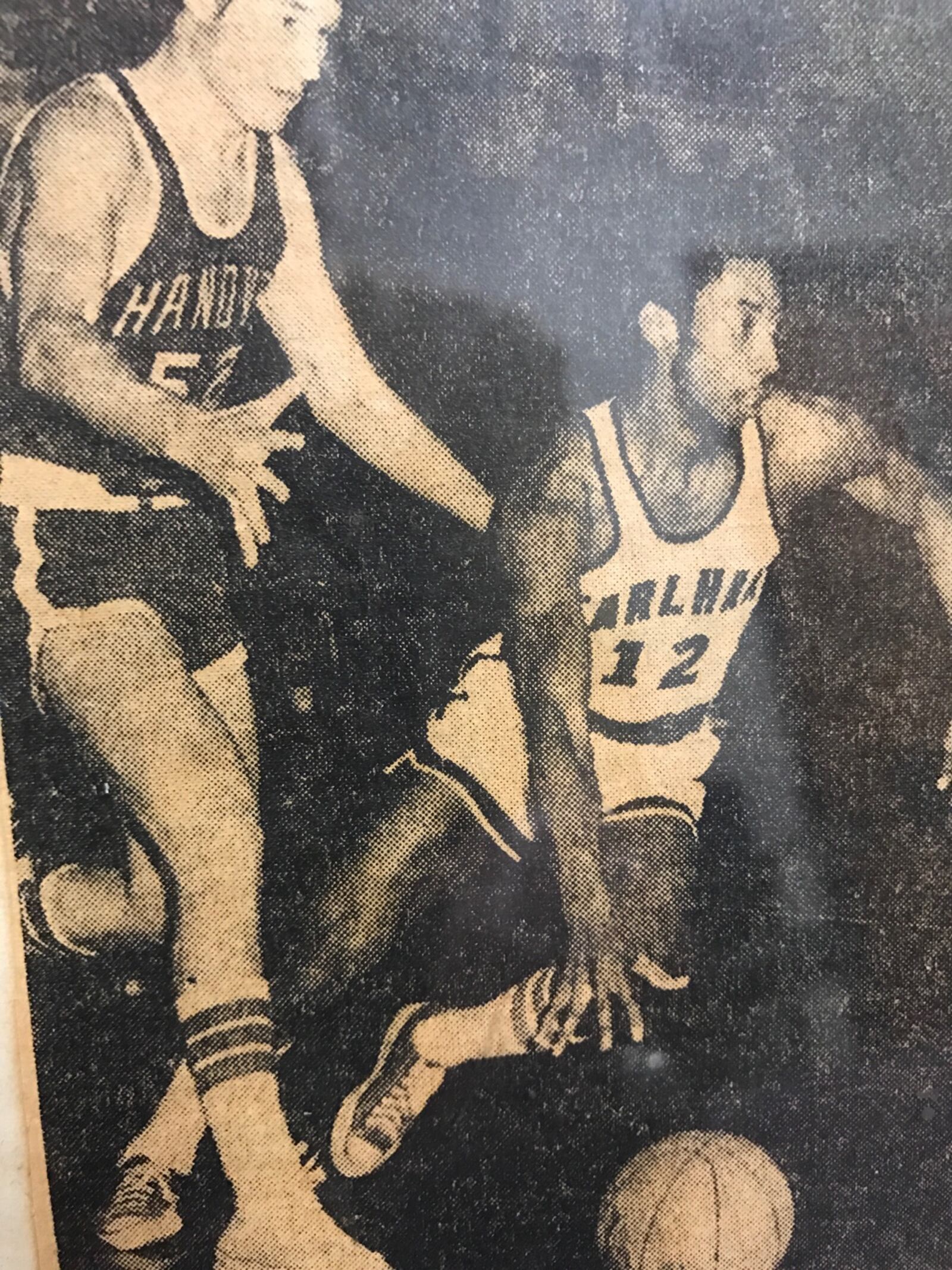 Gene Hambrick drives past Hanover defender Dennis Laker during game in the early 1970s. CONTRIBUTED