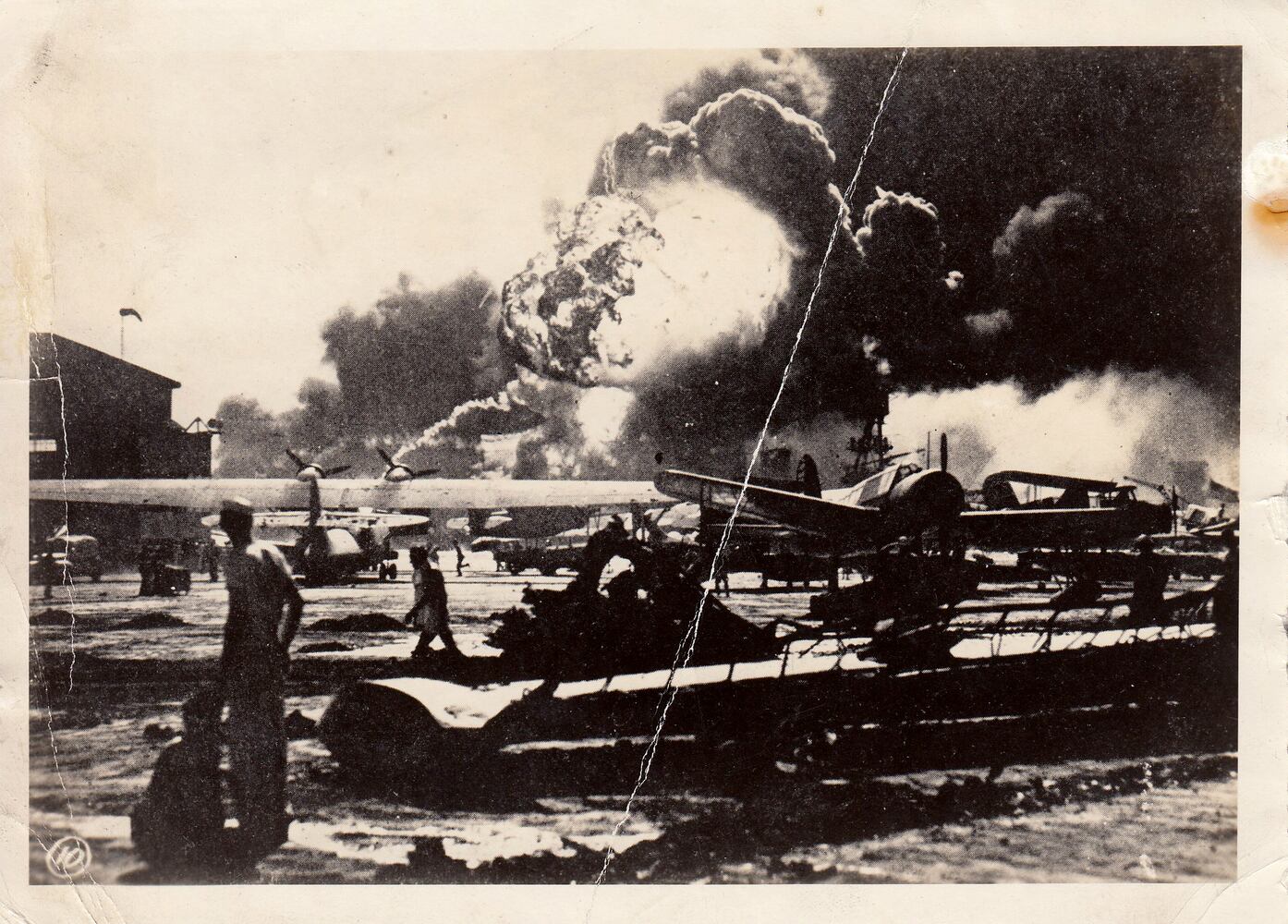 Pearl Harbor photographed moments after attack