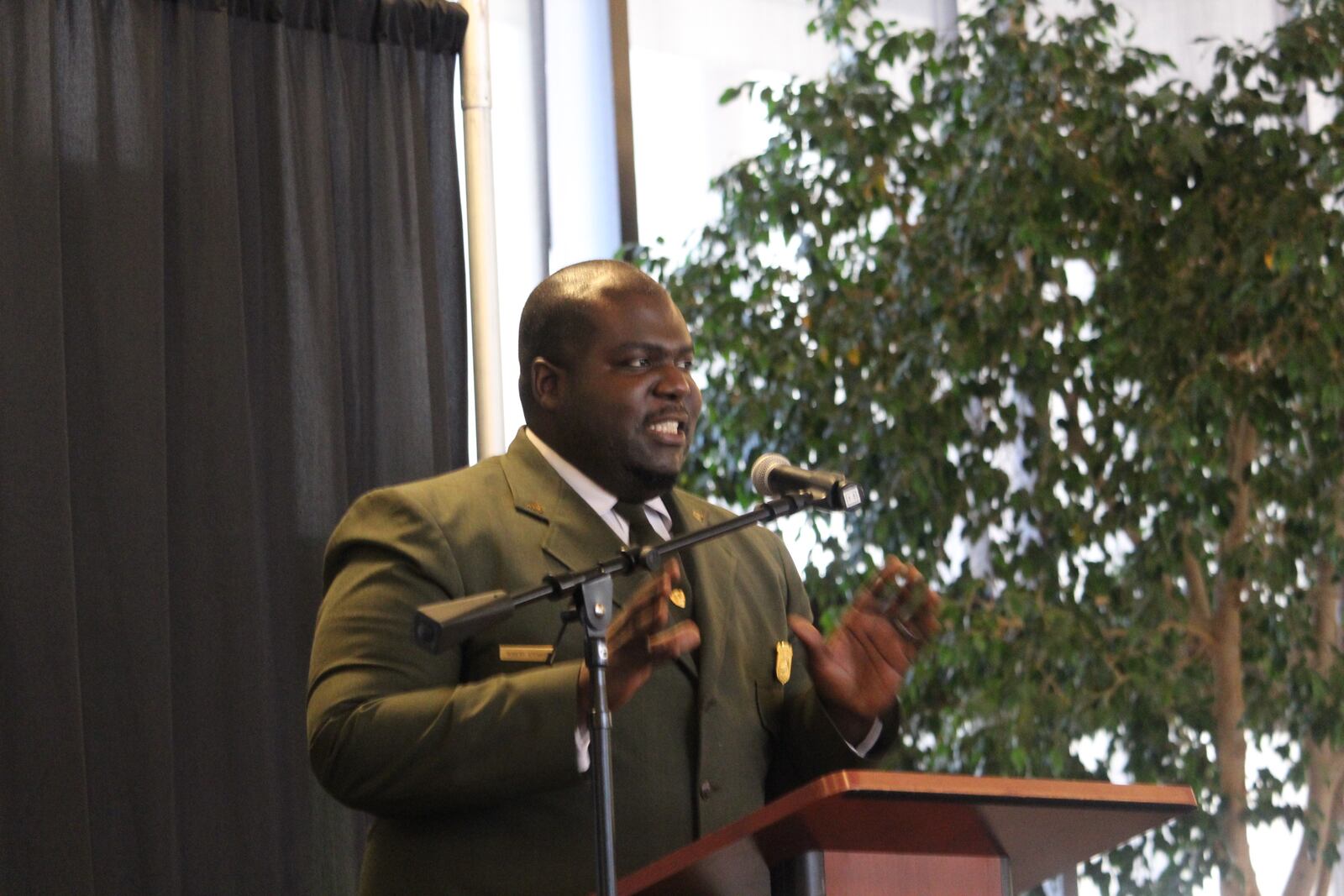 The 2017 Dayton Region’s Walk of Fame induction ceremony at Sinclair Community College. The National Park Service's Robert Stewart of the Charles Young Buffalo Soldiers National Monument accepted the honor for General Benjamin O. Davis Sr.