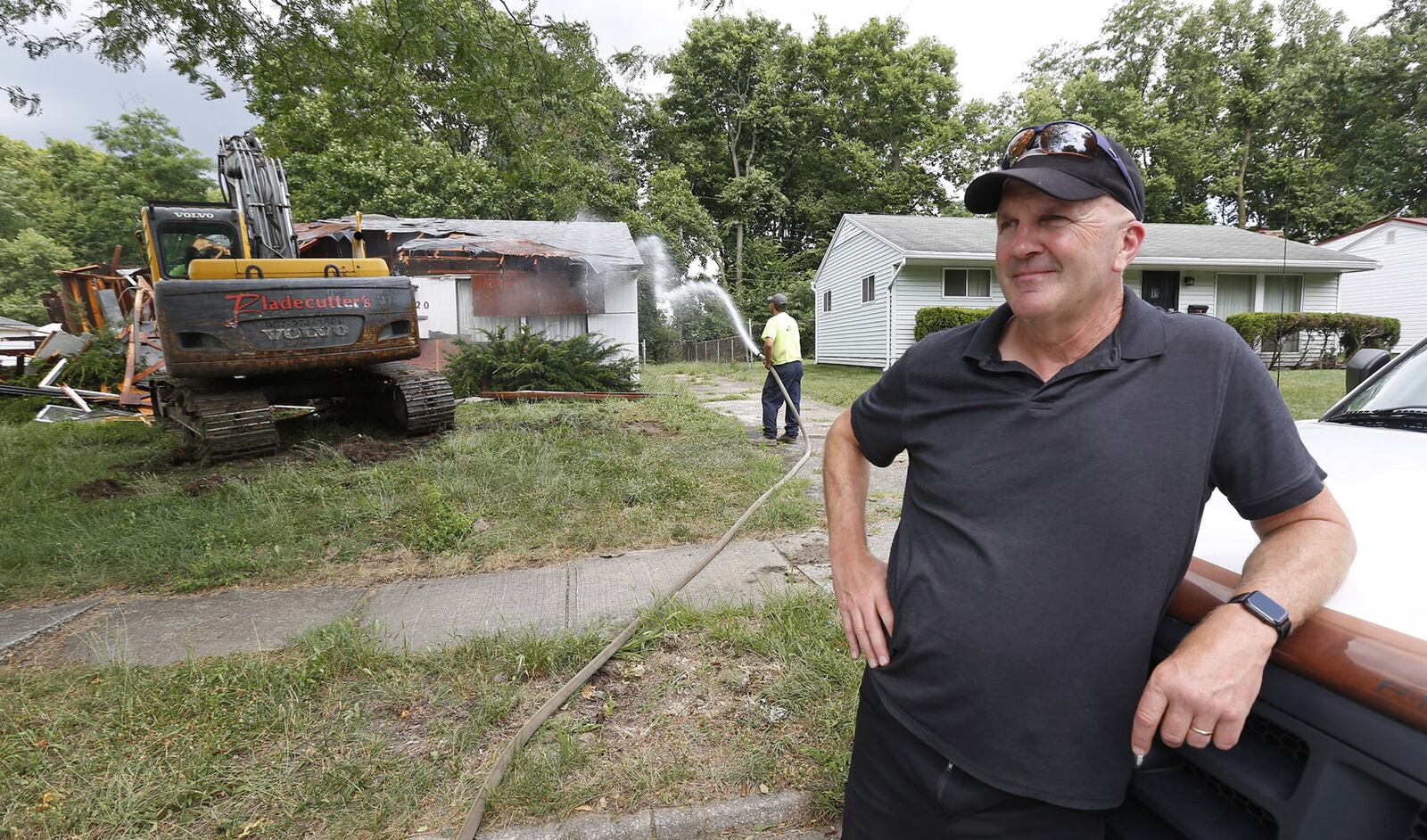 John Scott, president of Bladecutters Inc. The company tearing down houses for the Montgomery County Land Bank and also does work for the city of Dayton. The company is a small business that is certified through the U.S. Housing and Urban Development to participate in public contracting programs. Until recently it was certified in Dayton as a Women’s Business Enterprise but has outgrown that program because it has been so successful, which is one of the goals of these programs designed to help disadvantaged small businesses become more successful. This house at 720 La Salle Dr. in Dayton was taken down last week. TY GREENLEES / STAFF