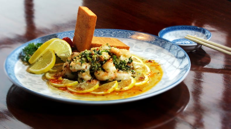 A Shrimp dish at China Cottage.