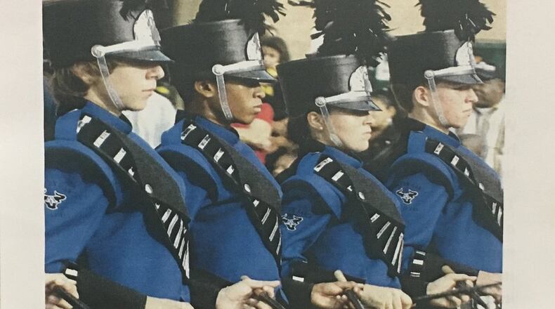 A flier from the Dayton Public Schools Foundation advertises their Bring Back the Bands campaign, aiming to collect instruments so that the district can reinstate instrumental music and band programs on a broader basis. JEREMY P. KELLEY / STAFF