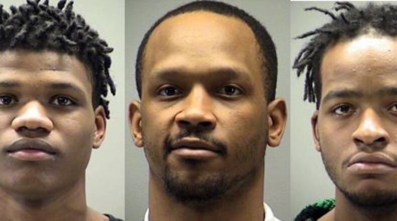 Jairquan Donnell, left, Anthony Young, center, Erutan Young / MONTGOMERY COUNTY JAIL